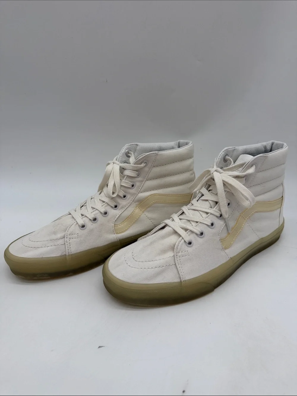 Vans Sk8-Hi Off The Wall Classic Skate 500714 Shoes White Cream Men's Size 11.0
